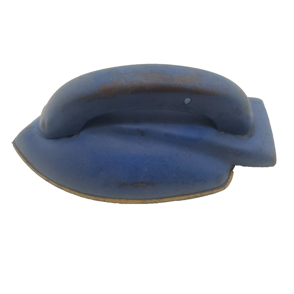 Vintage Mid Century Modern Painted Tin Toy Blue Iron Pretend Play Childrens Toy‎